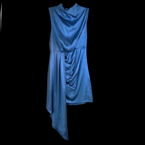Brand New Gorgeous BY ANTHROPOLOGIE MOCK-NECK DRAPED SILK DRESS - Picture 12 of 13